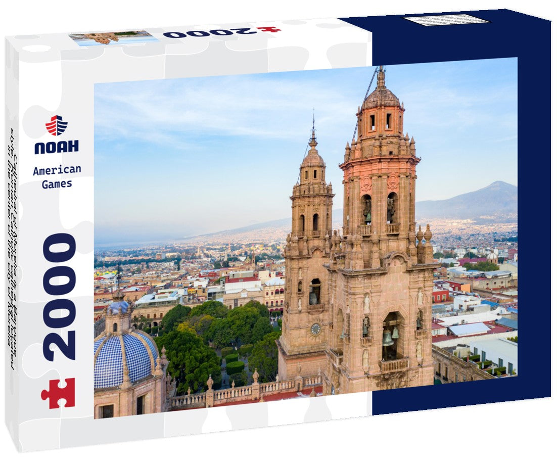 Cathedral of Morelia is a Baroque-style, Roman Catholic cathedral located in the center of the city of Morelia, Michoacán, Mexico 2000pc Puzzle