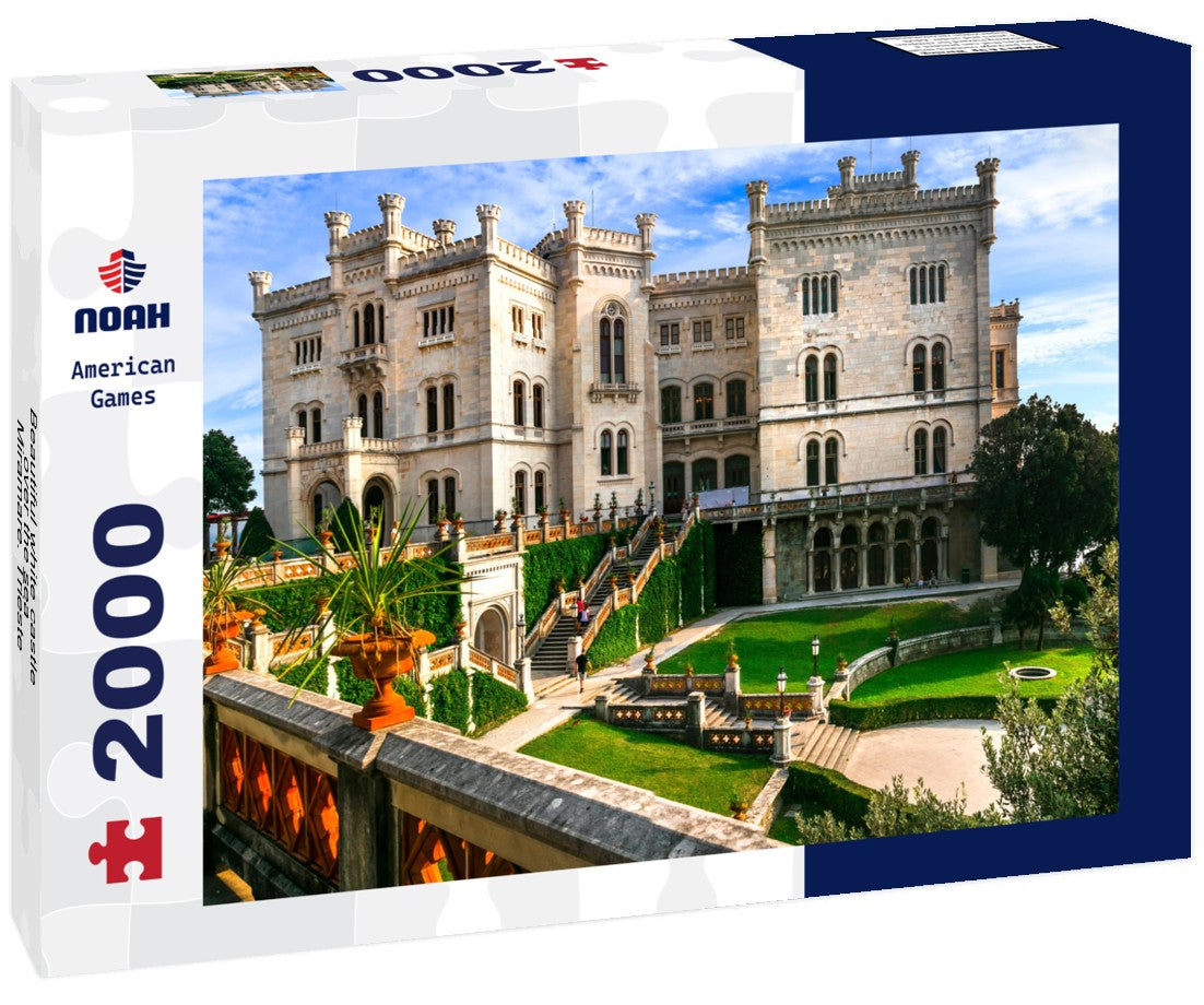 Beautiful white castle over the sea - Miramare. Trieste, northern Italy 2000pc Puzzle