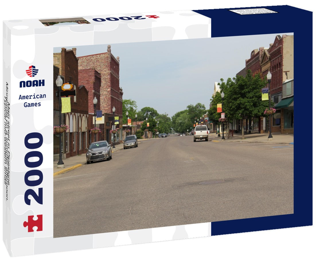 Main street in Pipestone Minnesota on a summer afternoon. Typical mid-western small town 2000pc Puzzle