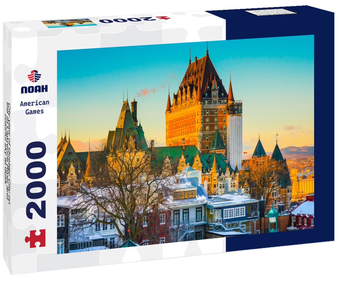 City view of Quebec City on the St Lawrence River and colorful sky at dusk 2000pc Puzzle