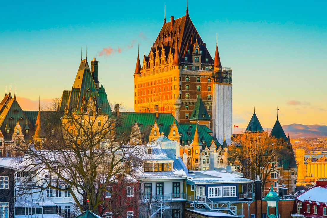 City view of Quebec City on the St Lawrence River and colorful sky at dusk 2000pc Puzzle