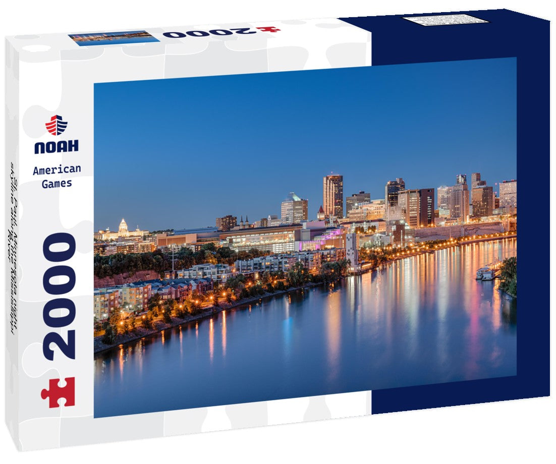 St. Paul, Minnesota night skyline along the Mississippi River 2000pc Puzzle