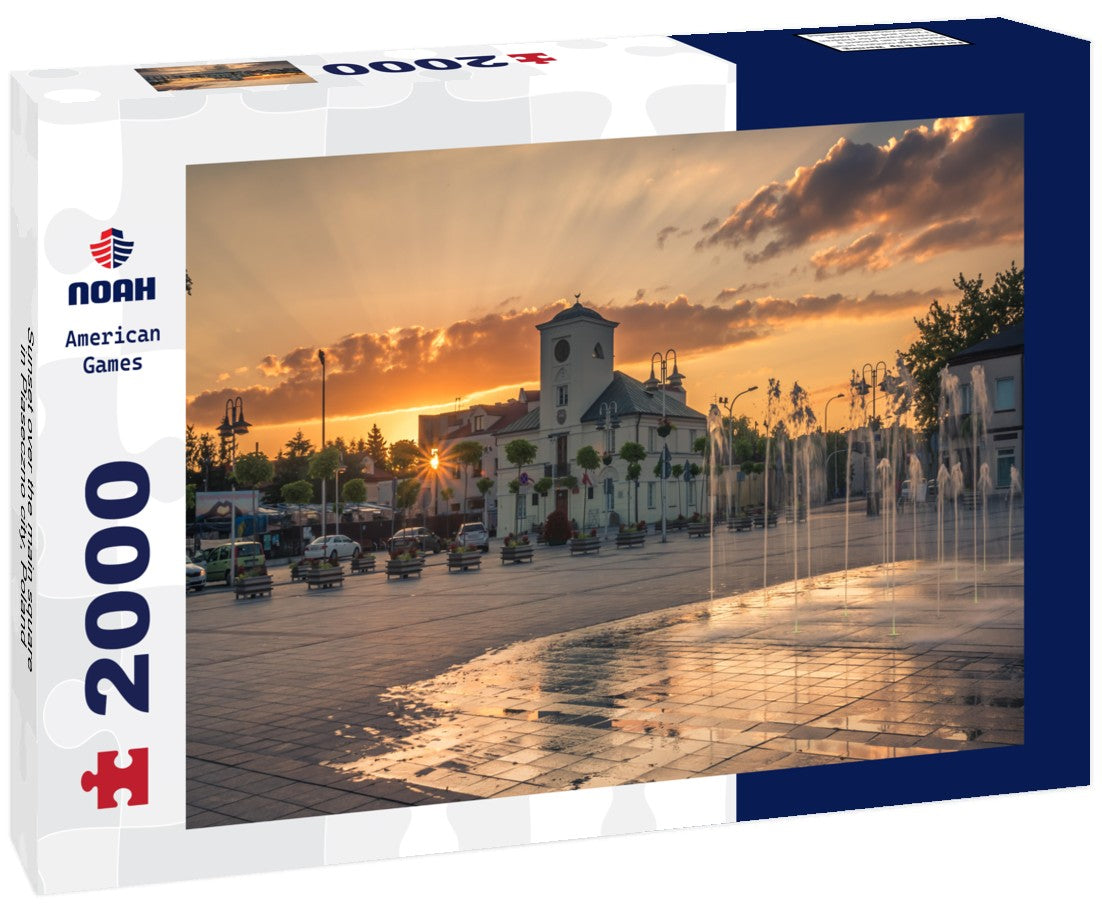 Sunset over the main square in Piaseczno city, Poland 2000pc Puzzle