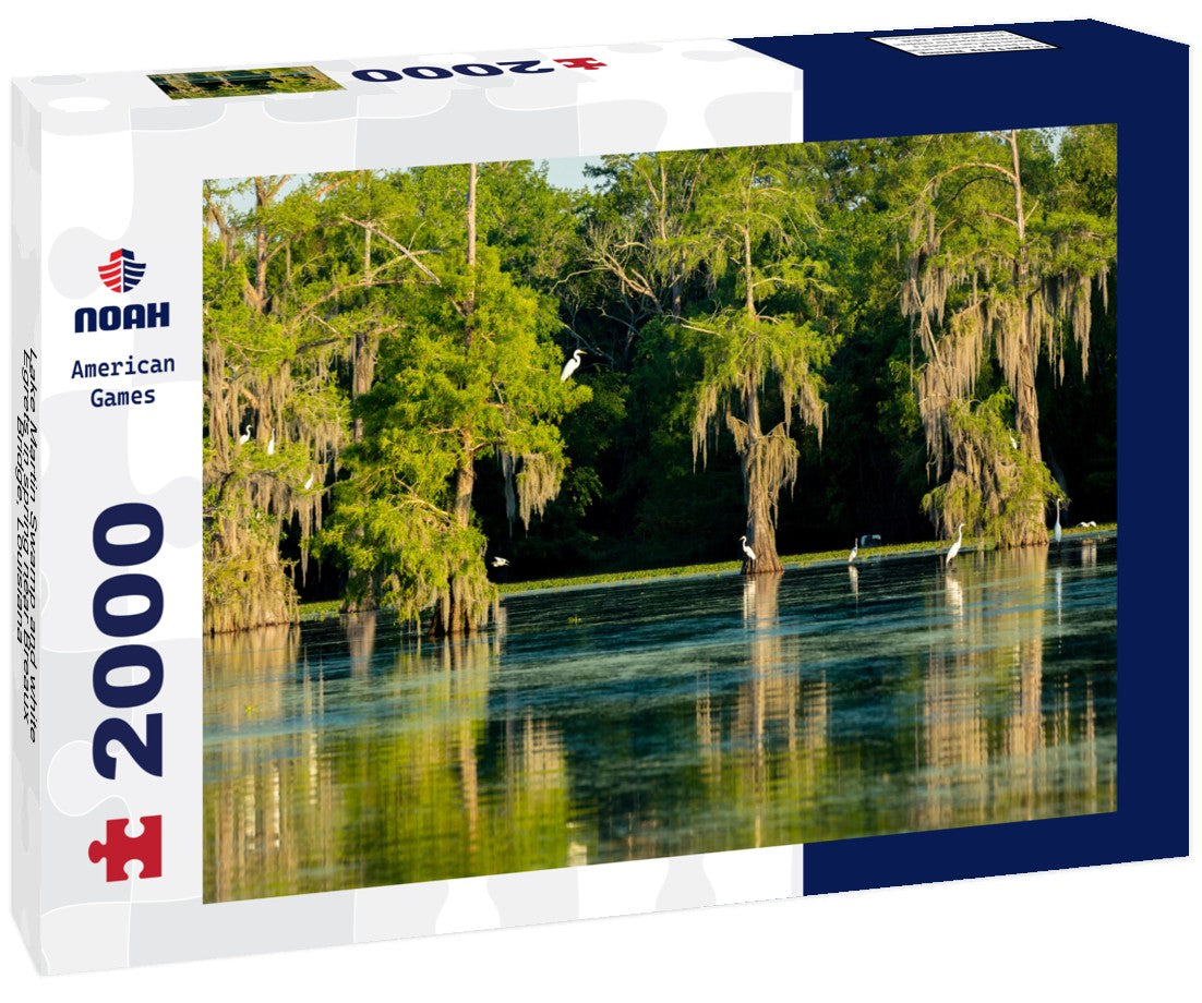Lake Martin Swamp and white Egrets in spring near Breaux Bridge, Louisiana 2000pc Puzzle