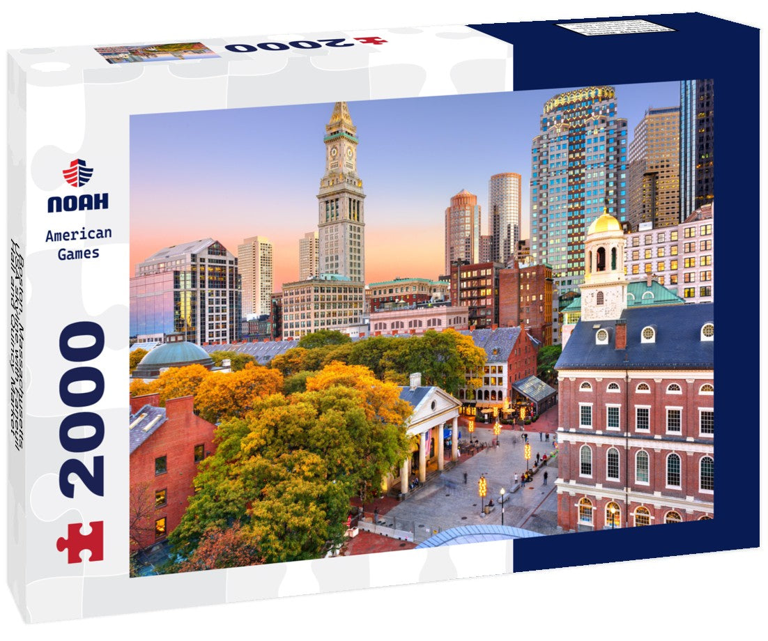 Boston, Massachusetts, USA skyline with Faneuil Hall and Quincy Market at dusk 2000pc Puzzle