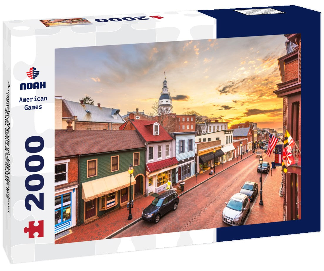 Annapolis, Maryland, USA downtown view over Main Street with the State House at dawn 2000pc Puzzle