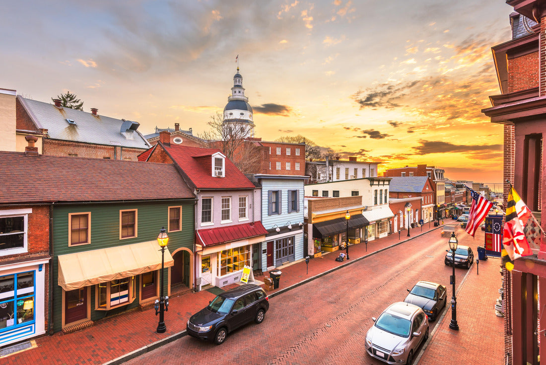 Annapolis, Maryland, USA downtown view over Main Street with the State House at dawn 2000pc Puzzle