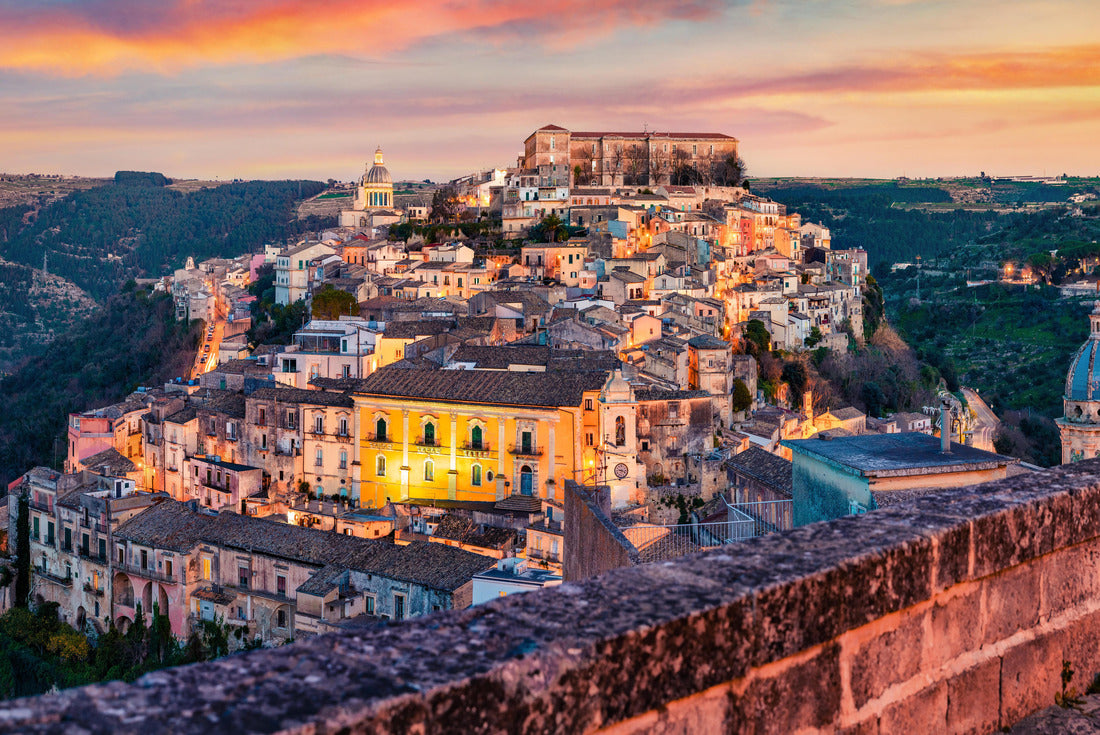 Captivating summer cityscape of Ragusa town with Palazzo Cosentini and Duomo di San Giorgio church on background. Colorful sunset in Sicily, Italy 2000pc Puzzle