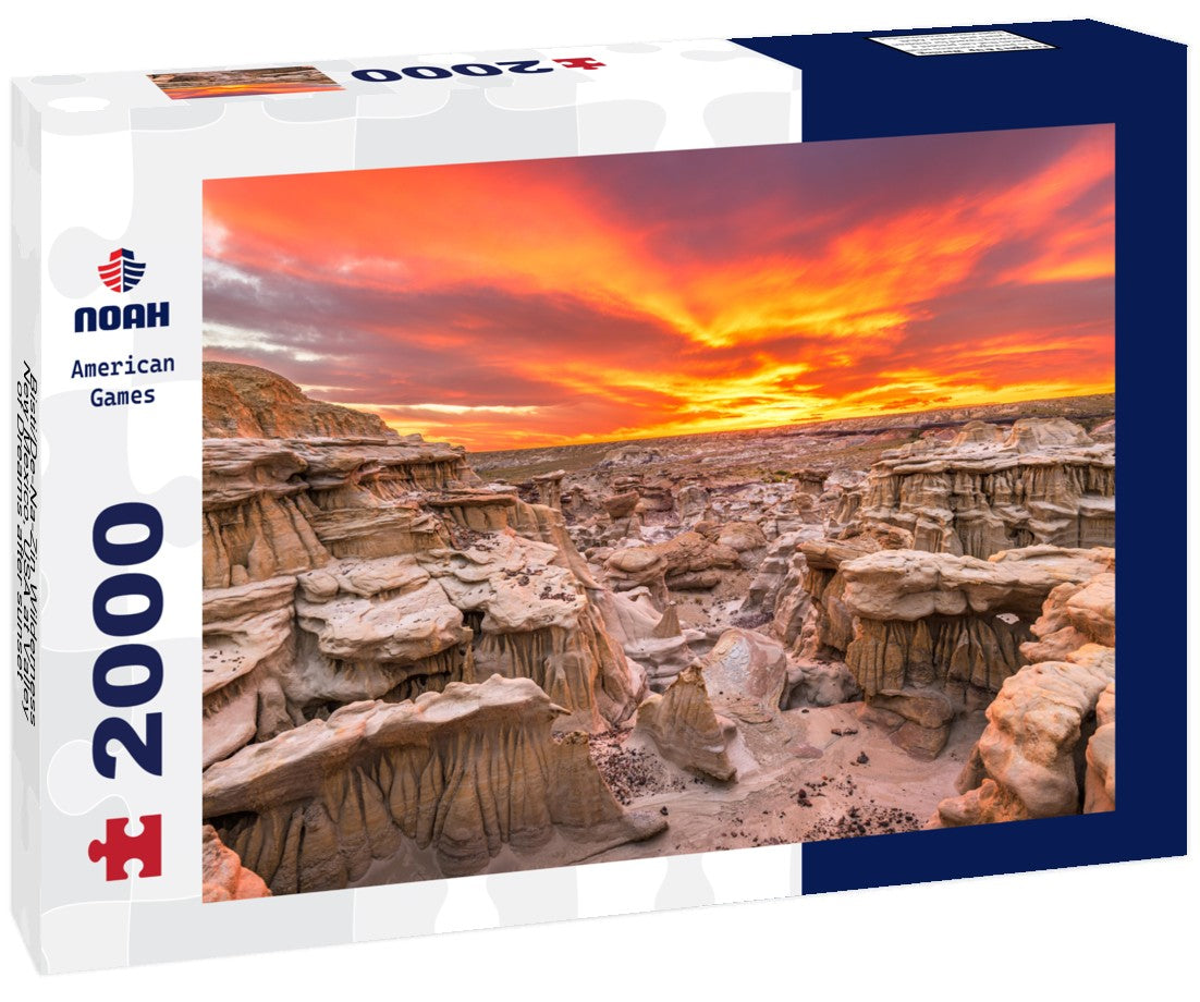 Bisti/De-Na-Zin Wilderness, New Mexico, USA at Valley of Dreams after sunset 2000pc Puzzle