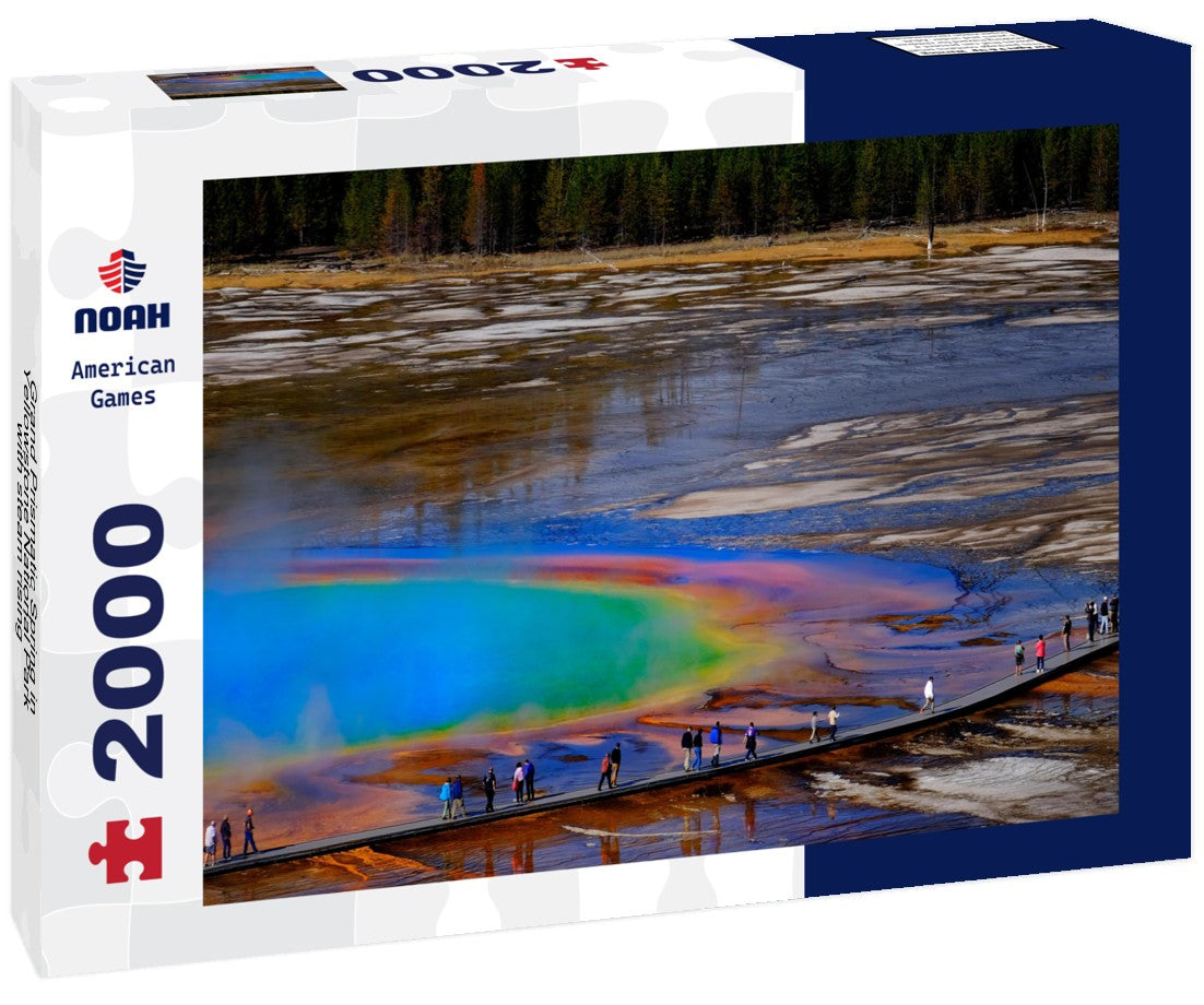 Grand Prismatic Spring in Yellowstone National Park with steam rising 2000pc Puzzle