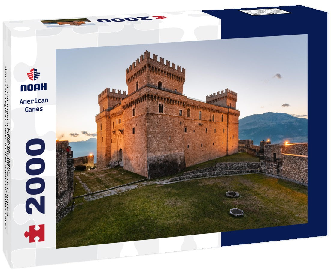 Celano, Italy - A hill town in the Province of L'Aquila, Abruzzo region, next to the town of Avezzano, with the medieval stone castle Piccolomini, now a public museum 2000pc Puzzle