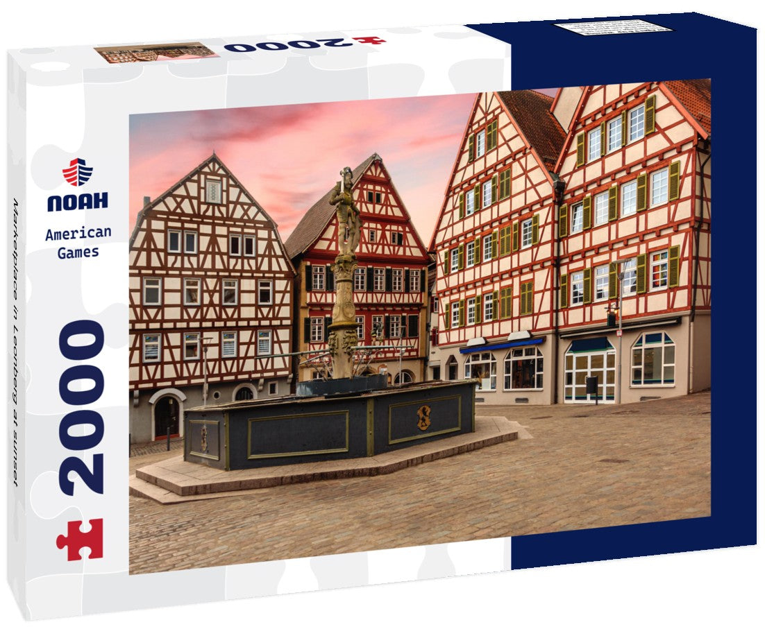 Marketplace in Leonberg at sunset 2000pc Puzzle