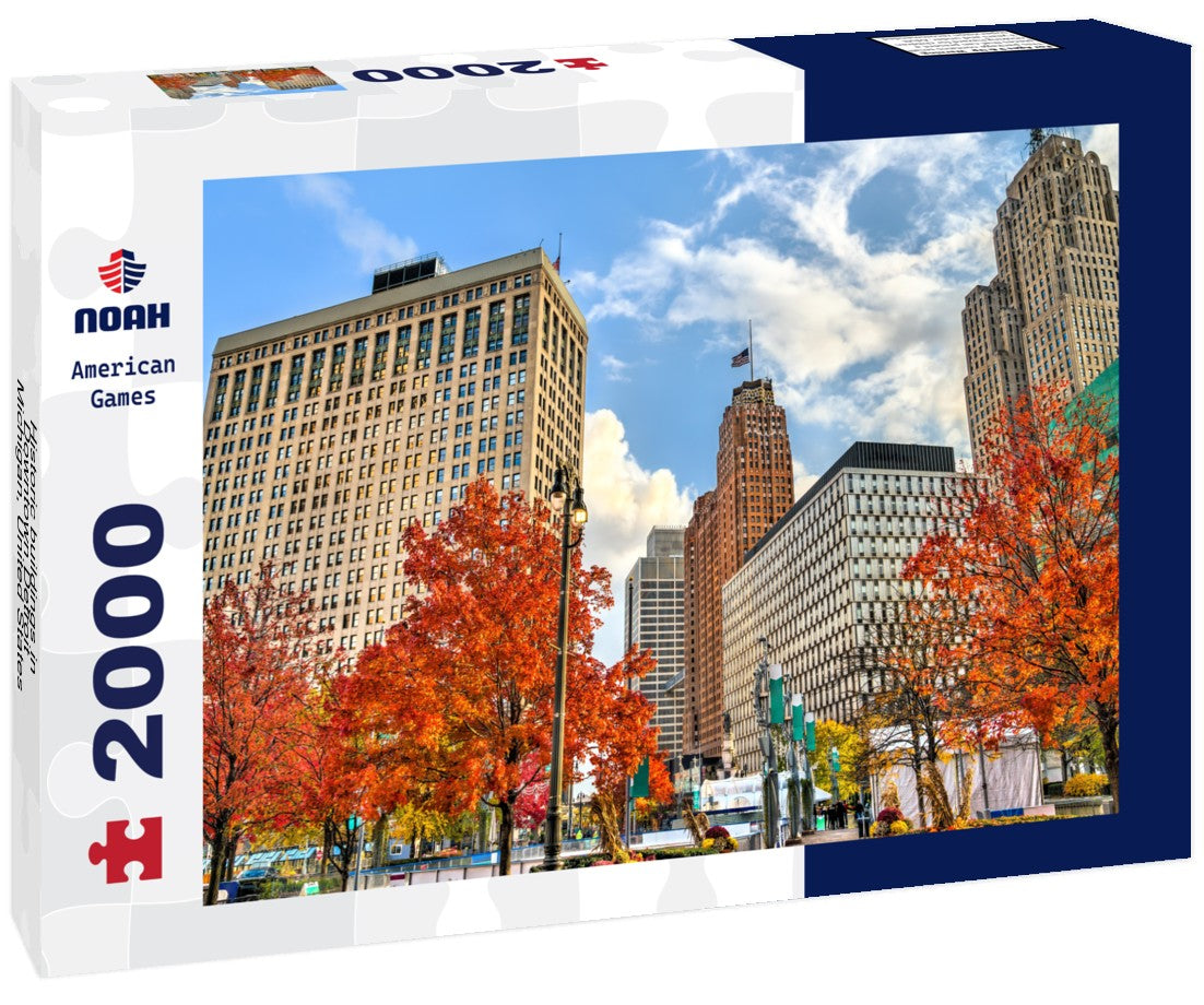 Historic buildings in Downtown Detroit - Michigan, United States 2000pc Puzzle