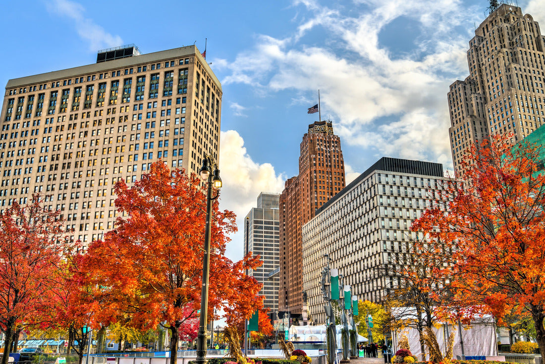 Historic buildings in Downtown Detroit - Michigan, United States 2000pc Puzzle