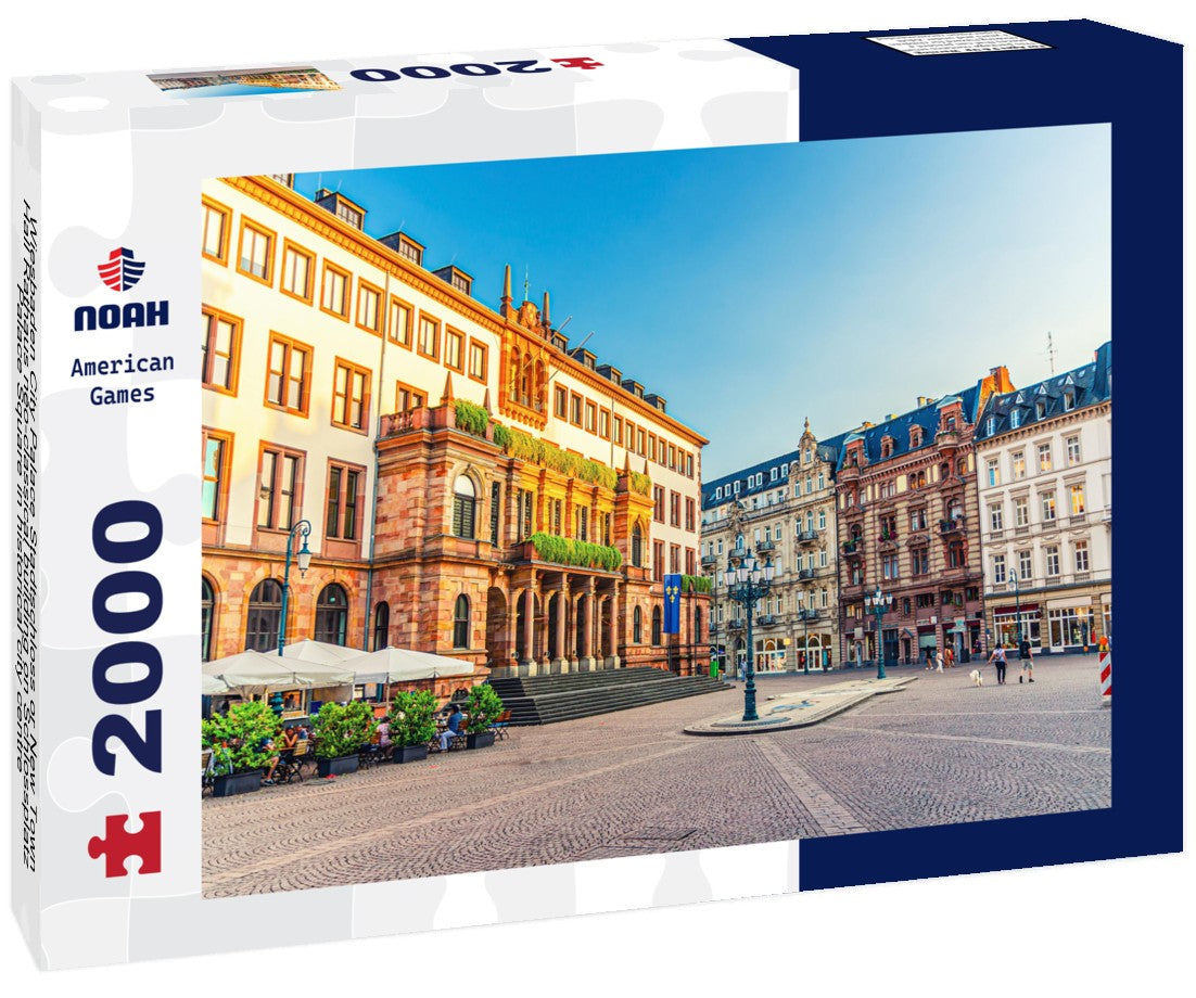 Wiesbaden City Palace Stadtschloss or New Town Hall Rathaus neo-classical building on Schlossplatz Palace Square in historical city centre, blue sky background, State of Hessen, Germany 2000pc Puzzle