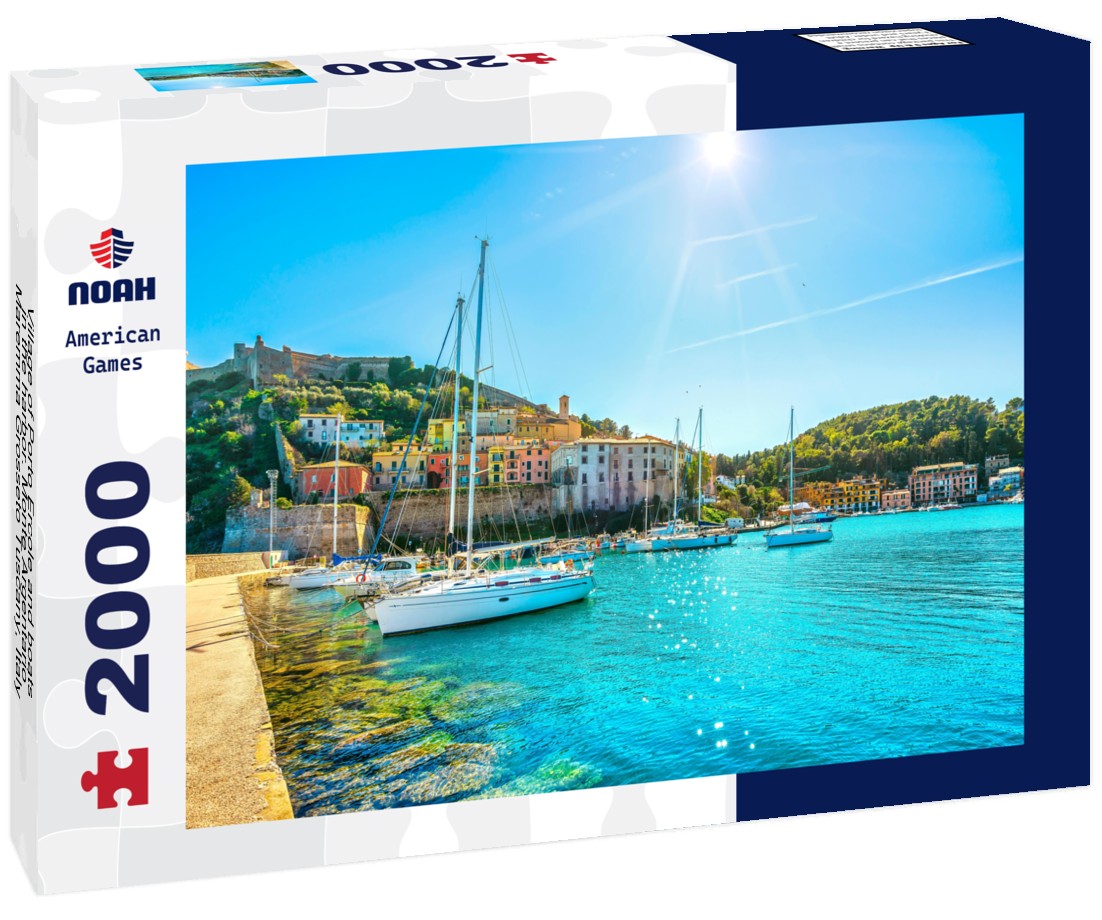 Village of Porto Ercole and boats in the harbor. Monte Argentario, Maremma Grosseto Tuscany, Italy 2000pc Puzzle