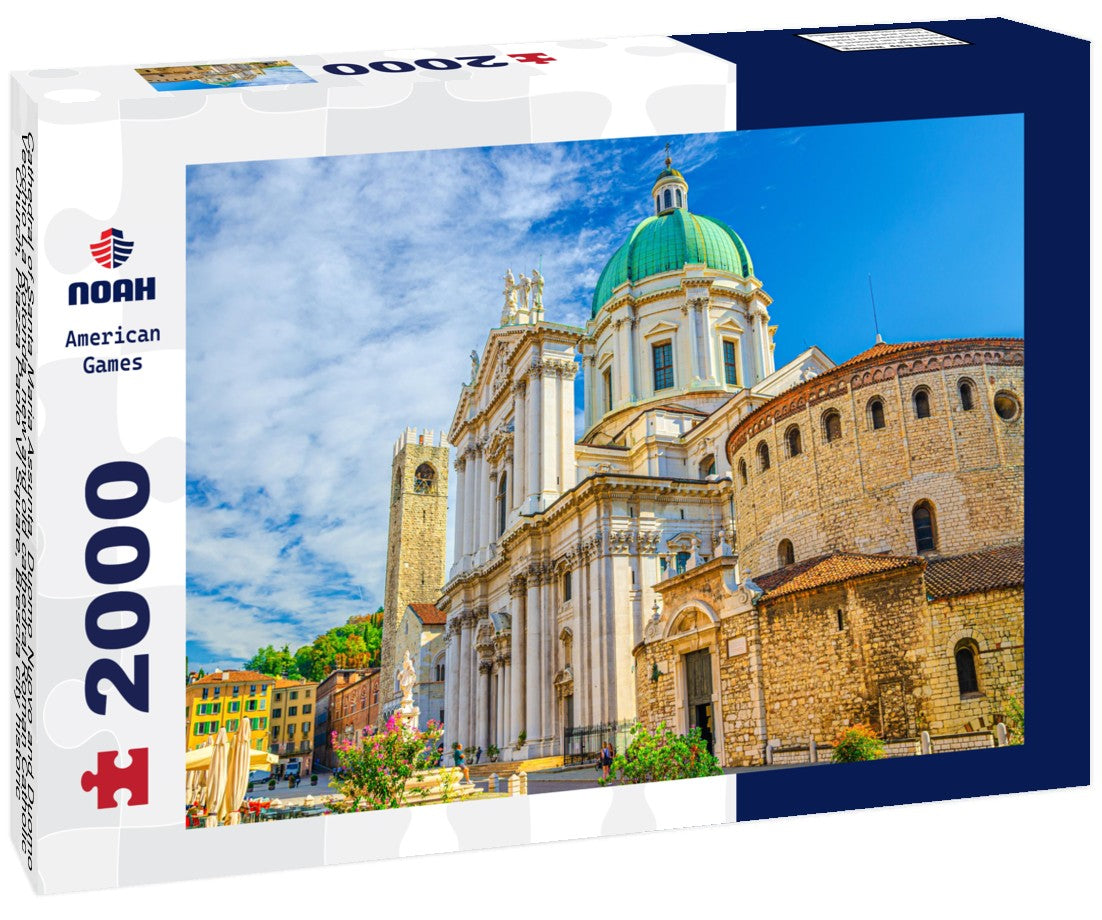 Cathedral of Santa Maria Assunta, Duomo Nuovo and Duomo Vecchio La Rotonda, new and old cathedral Roman Catholic Church, Piazza Paolo VI Square, Brescia city historic center, Lombardy, Northern Italy 2000pc Puzzle