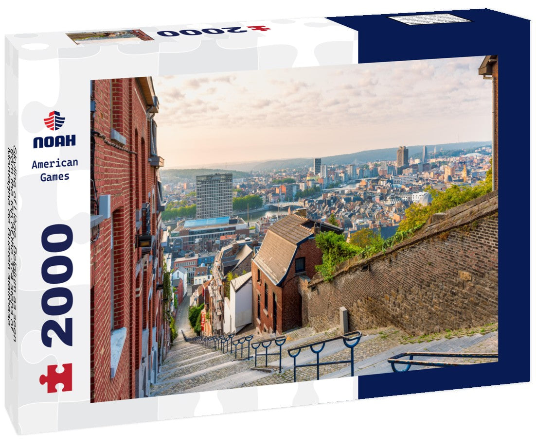 Skyline of Liège, Belgium as seen from the top of the 374 steps of Montagne de Bueren staircase 2000pc Puzzle