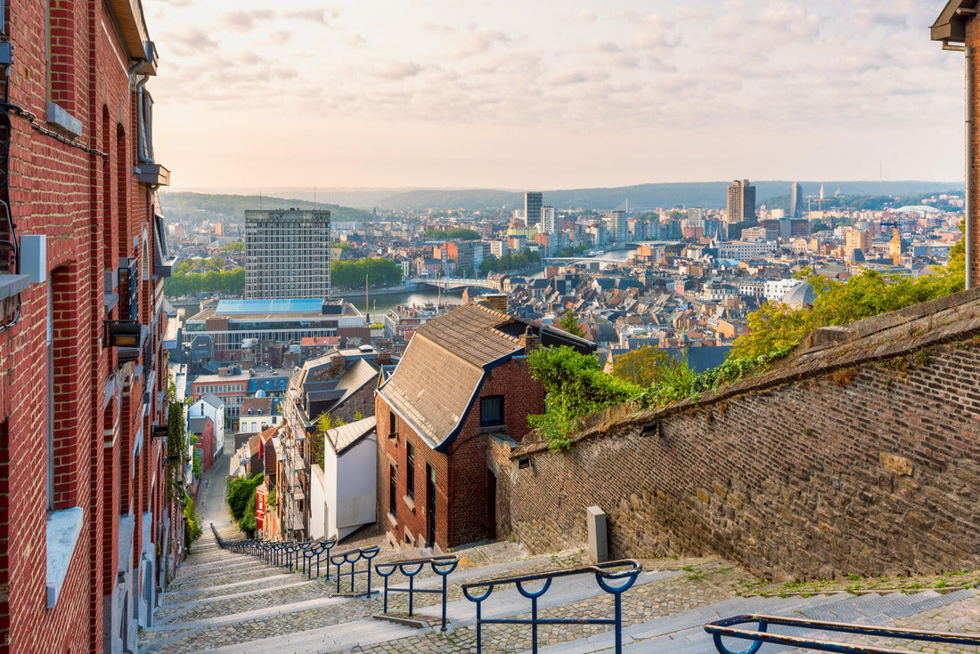Skyline of Liège, Belgium as seen from the top of the 374 steps of Montagne de Bueren staircase 2000pc Puzzle