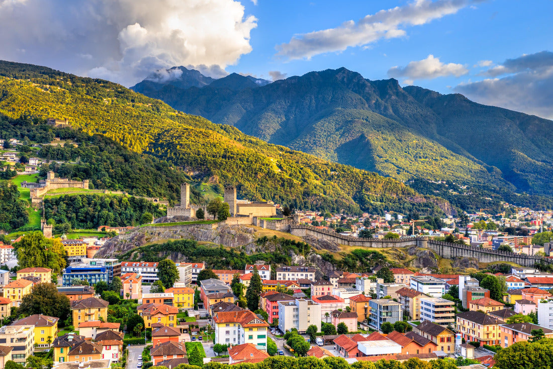 Bellinzona with the three castles. UNESCO World Heritage in Ticino, Switzerland 2000pc Puzzle