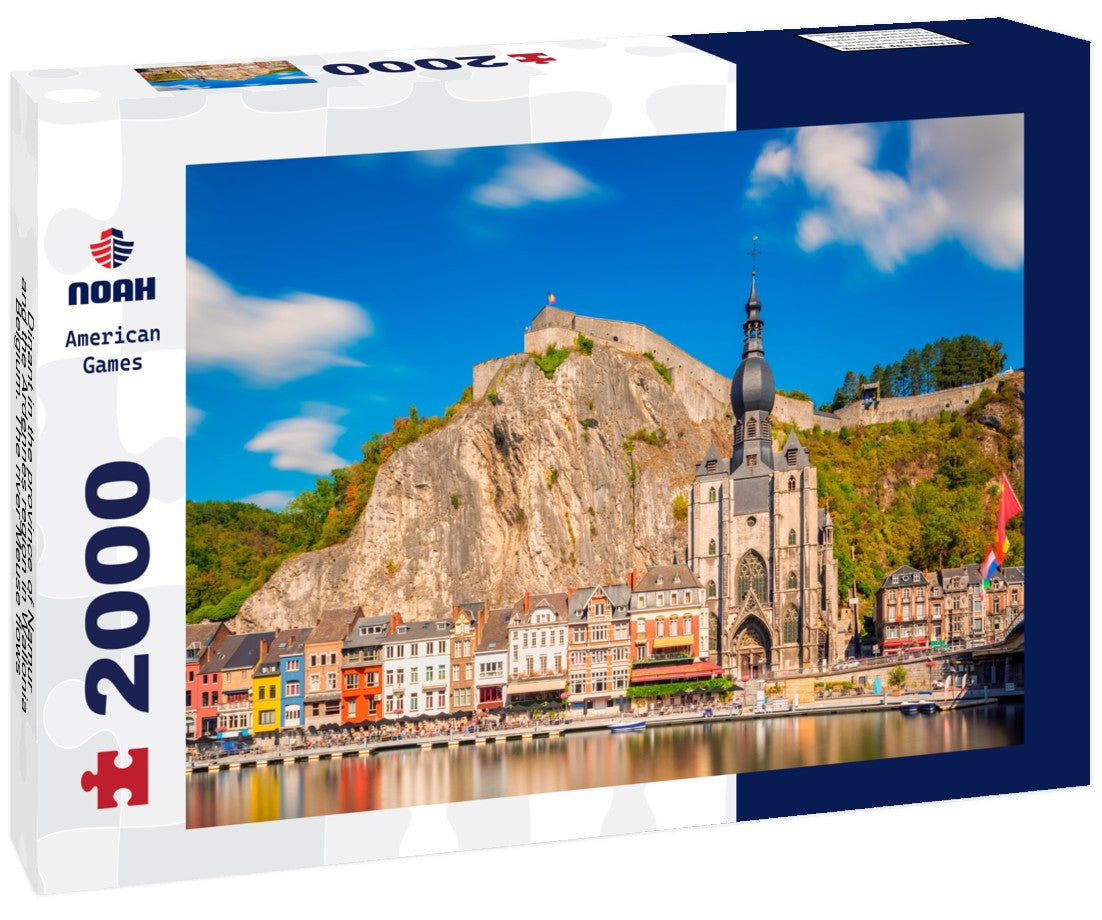 Dinant in the province of Namur and the Ardennes region in Wallonia, Belgium. The river Meuse flows through Dinant 2000pc Puzzle