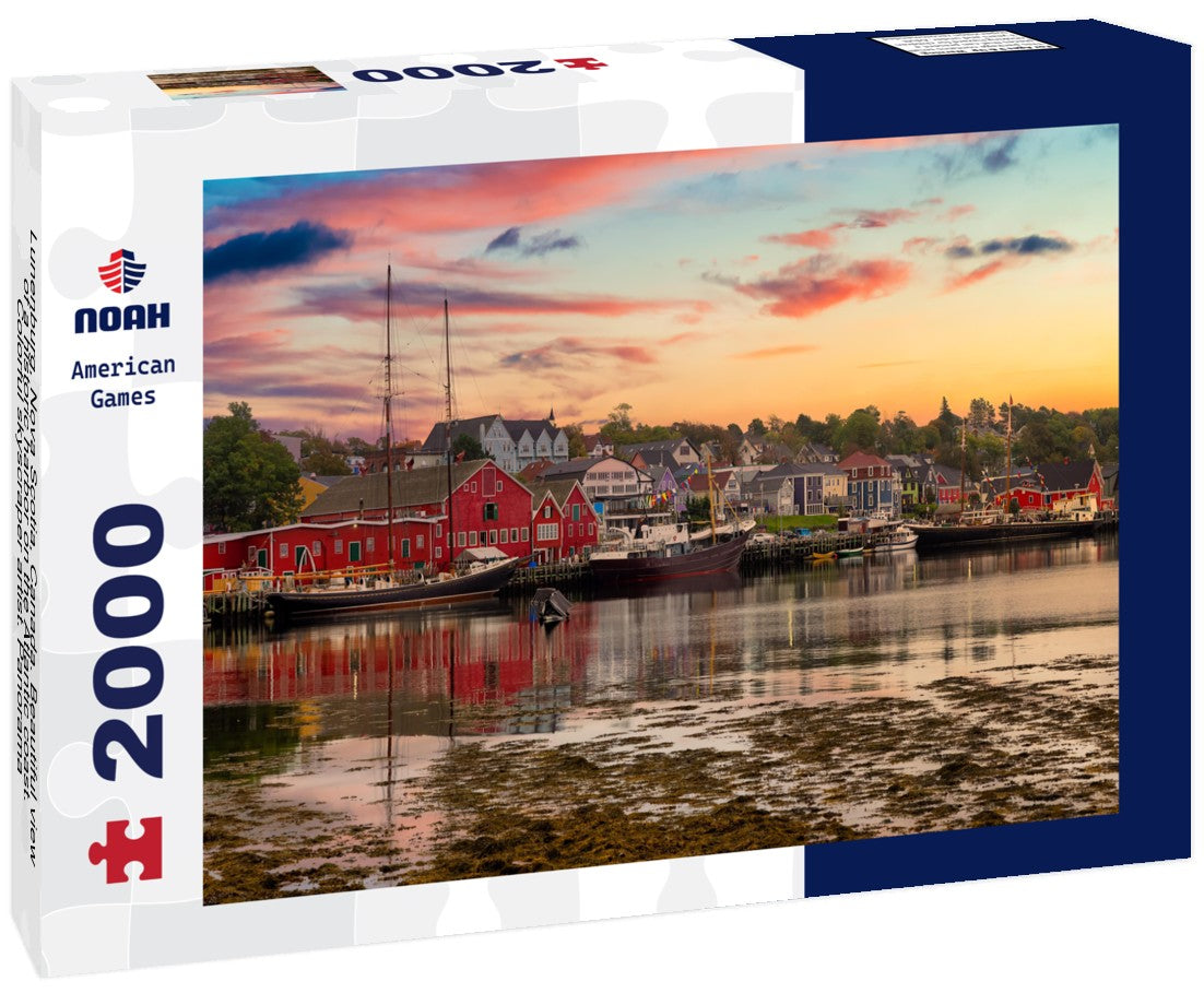 Lunenburg, Nova Scotia, Canada. Beautiful view of a historic harbor on the Atlantic coast. Colorful skyscraper artist. 2000pc Puzzle