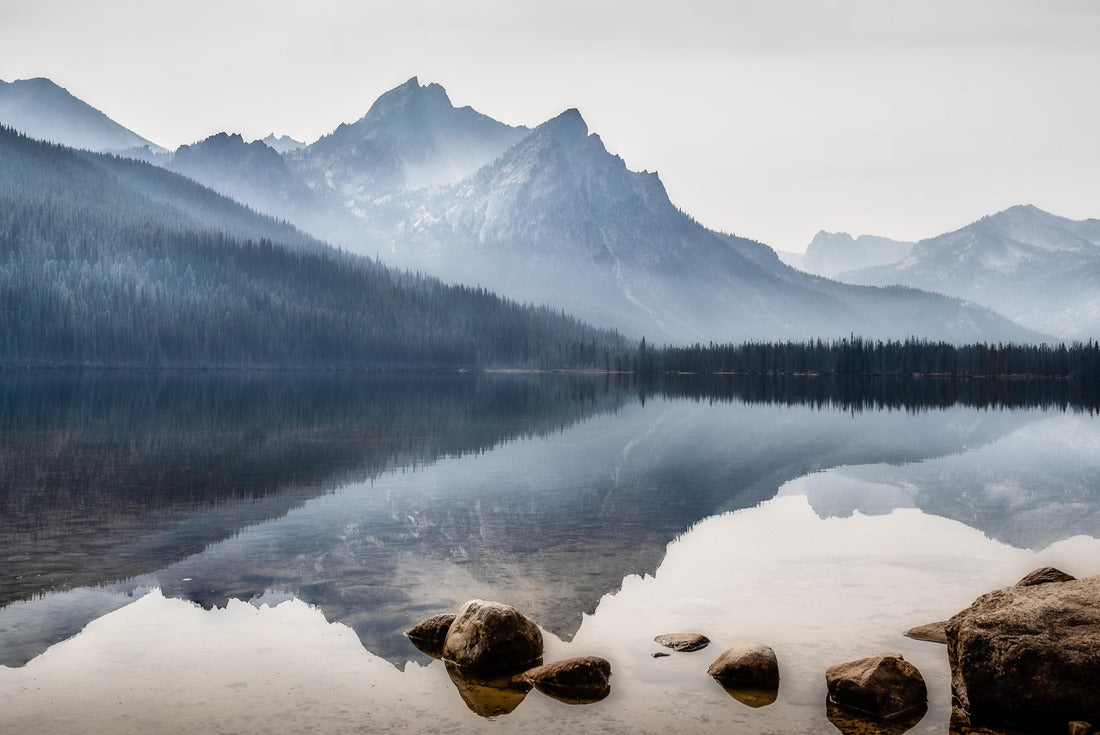 Reflection of the Sawtooth Mountains in Red Fish Lake on a foggy morning, Stanley, Idaho 2000pc Puzzle