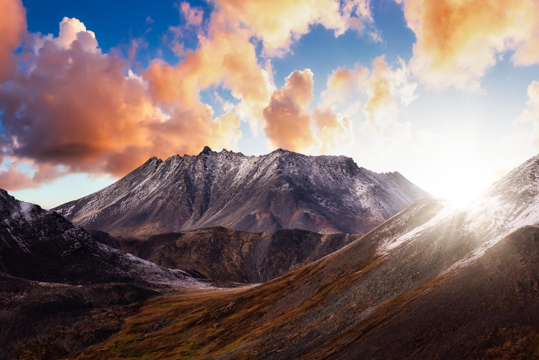 Noah Jigsaw Puzzle Beautiful aerial view of dramatic mountains and magical Alpine lake in fall in Canadian nature, Tombstone Territorial Park, Yukon, Canada 2000 pieces