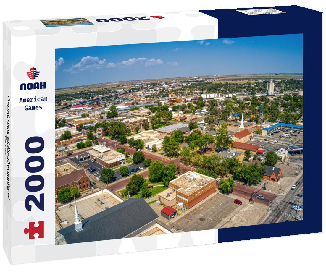 Aerial view of the Agricultural Hub and town of Dalhart, Texas 2000pc Puzzle