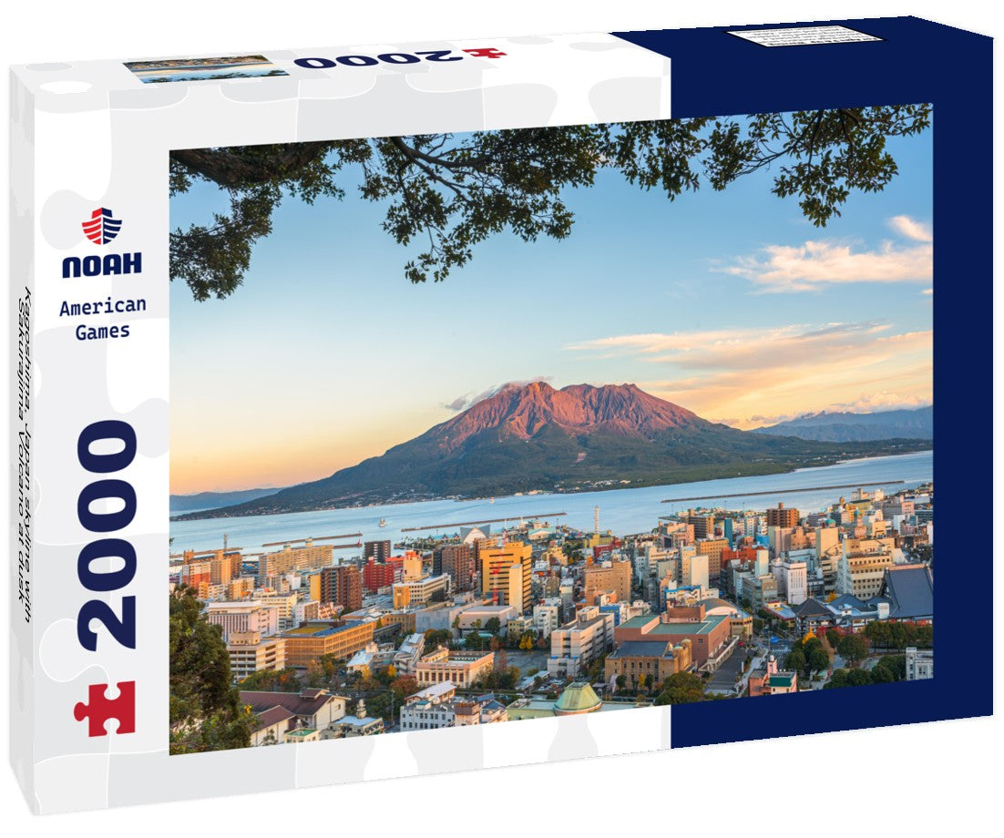 Kagoshima, Japan skyline with Sakurajima Volcano at dusk 2000pc Puzzle