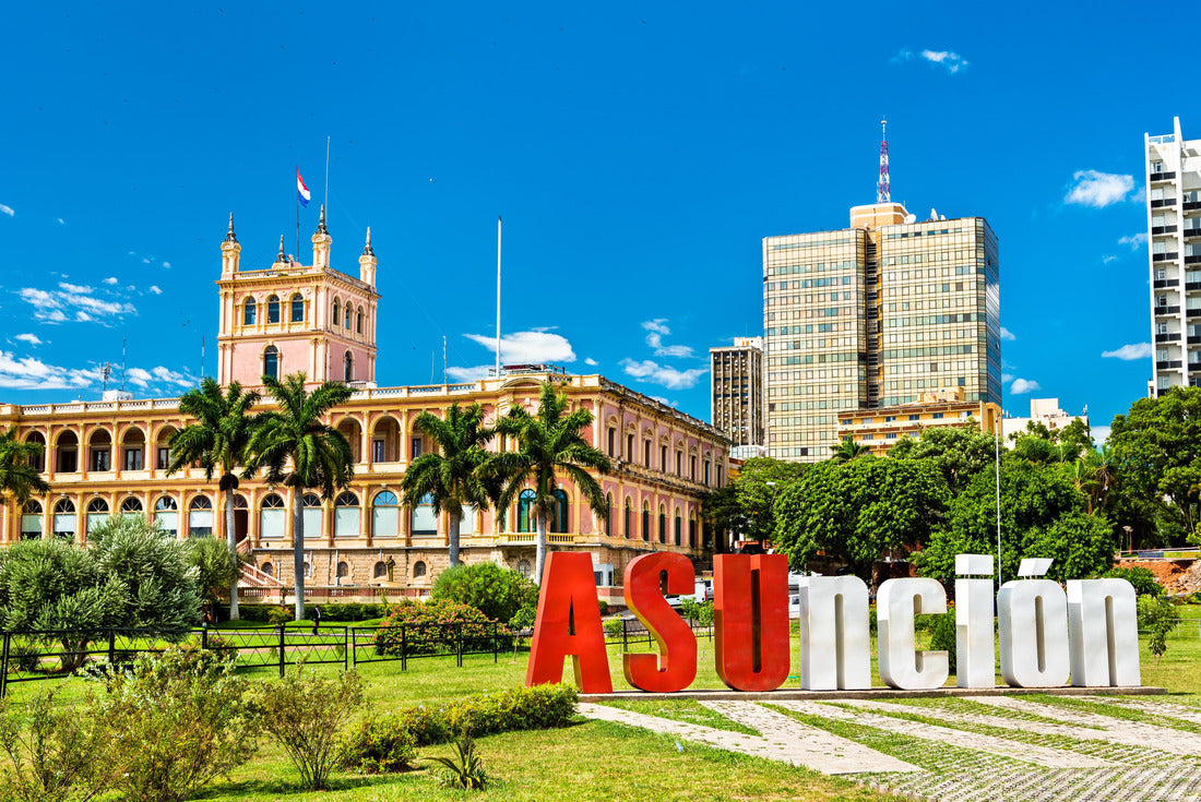 The welcome sign and Palace of the Lopez in Asuncion, Paraguay 2000pc Puzzle