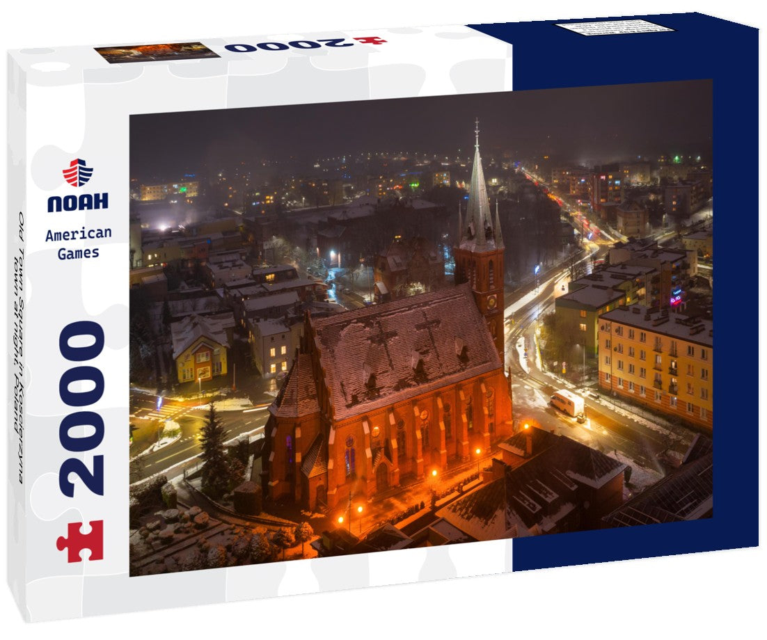 Old Town Square in Koscierzyna town at night, Poland 2000pc Puzzle