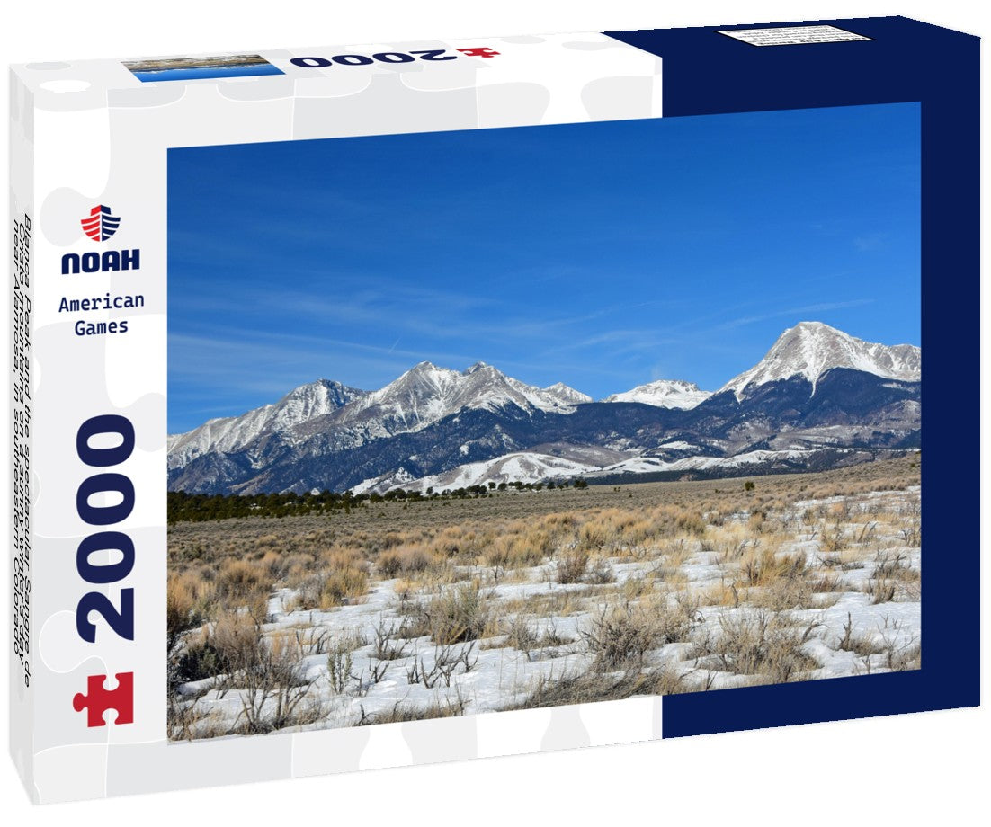 Blanca Peak and the spectacular Sangre de Cristo mountains on a sunny winter's day near Alamosa, in southeastern Colorado 2000pc Puzzle