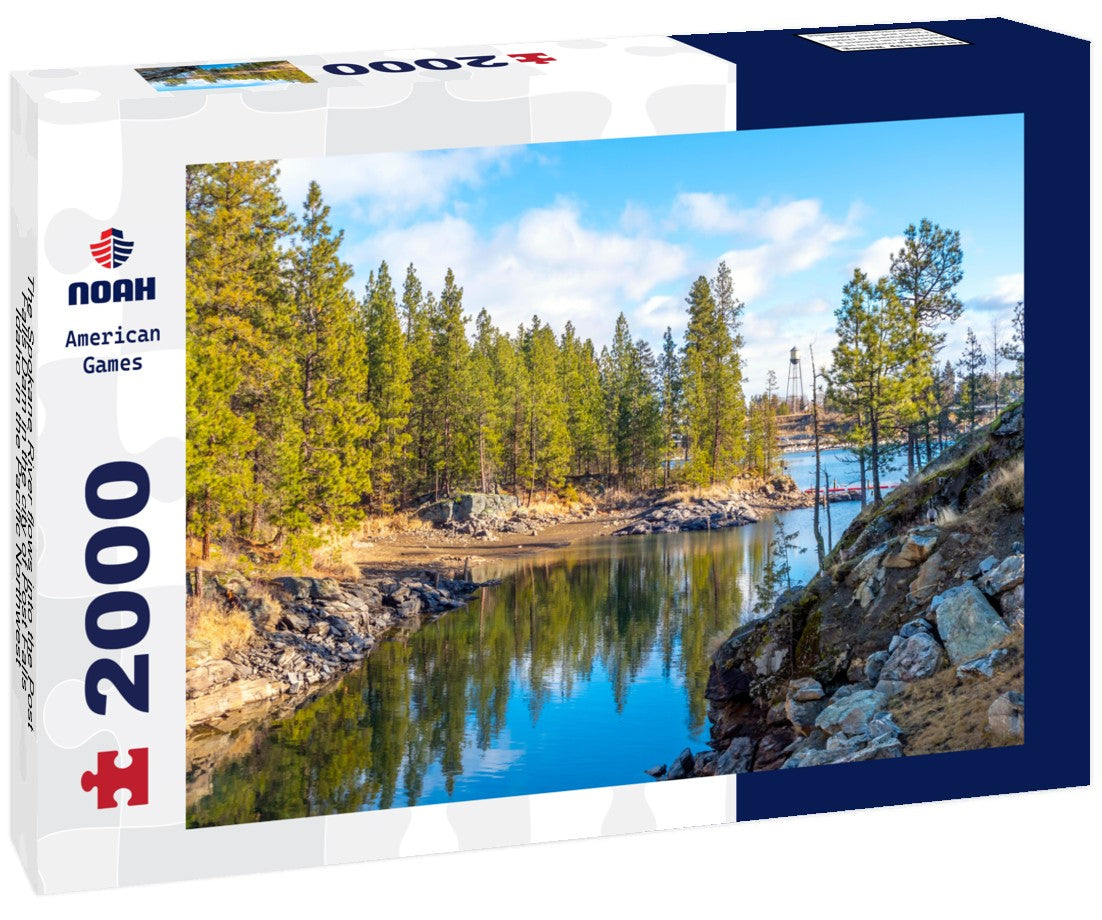 The Spokane River flows into the Post Falls Dam in the city of Post Falls Idaho in the Pacific Northwest 2000pc Puzzle