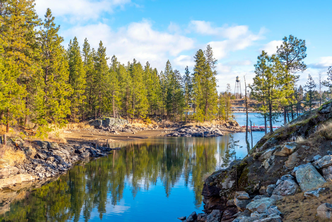 The Spokane River flows into the Post Falls Dam in the city of Post Falls Idaho in the Pacific Northwest 2000pc Puzzle