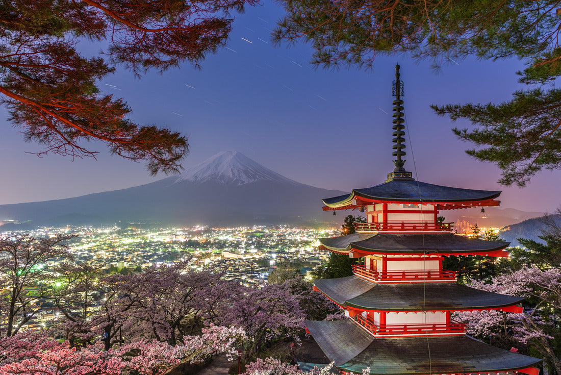 Fujiyoshida, Japan at Chureito Pagoda and Mt. Fuji in the spring with cherry blossoms 2000pc Puzzle