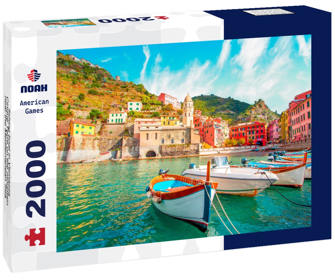 fishing boat in Vernazza - Cinque Terre on the mountain near the Mediterranean Sea in Liguria - Italy 2000pc Puzzle