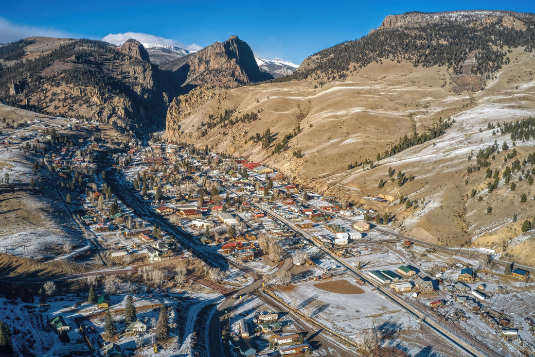 Aerial view of Creede, Colorado in winter 2000pc Puzzle
