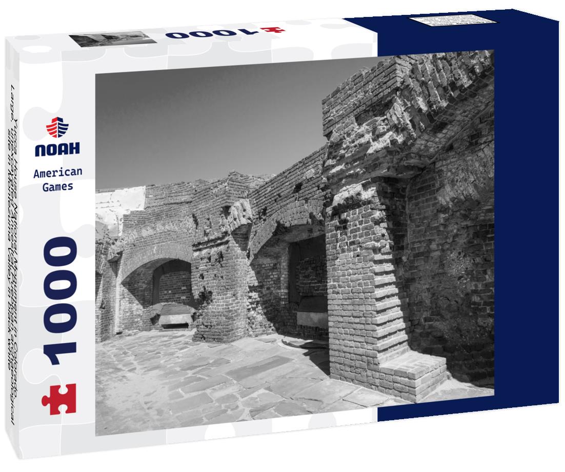 Yucca House National Monument in Colorado. Large, unexcavated Ancestral Puebloan archaeological site in Montezuma Valley 1000pc PuzzleBlack and White