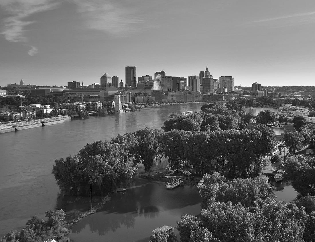 Noah Jigsaw Puzzle Old city of Bergisch Gladbach, Germany in black white 1000 pieces