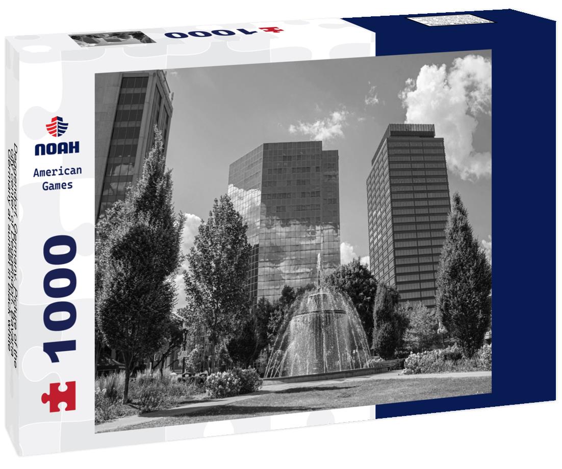 Noah Jigsaw Puzzle Deggendorf, Germany. Picture of the city center of Deggendorf, Bavaria, Germany at sunset in black white 1000 pieces