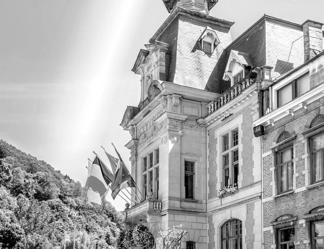Noah Jigsaw Puzzle Spectacular sunny view on fortified church and street with old buildings in Saschiz, Transylvania, Romania. UNESCO World Heritage Site in black white 1000 pieces