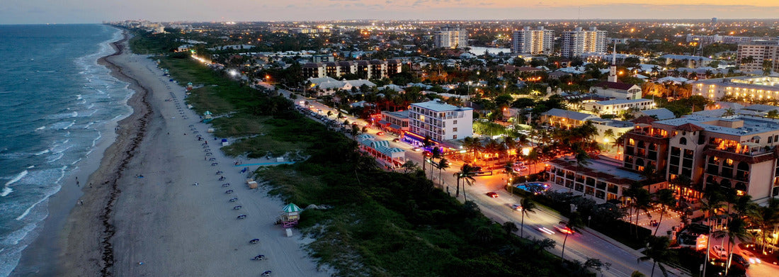 Noah Jigsaw Puzzle Delray Beach Florida, Beach strip at night panorama 1000 pieces