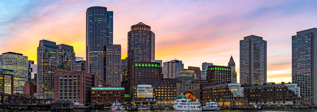 Noah Jigsaw Puzzle Boston Downtown skylines building cityscape sunset at Boston city, MA, USA panorama 1000 pieces
