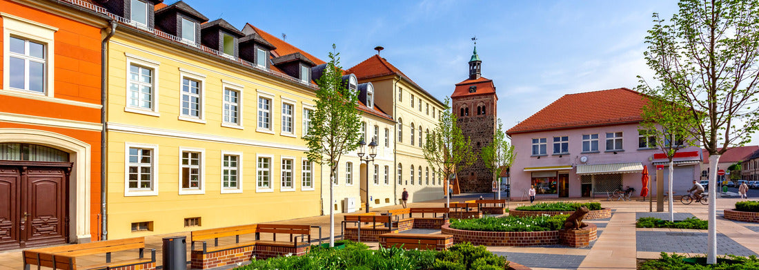 Noah Jigsaw Puzzle Market Tower in Luckenwalde, Germany panorama 1000 pieces