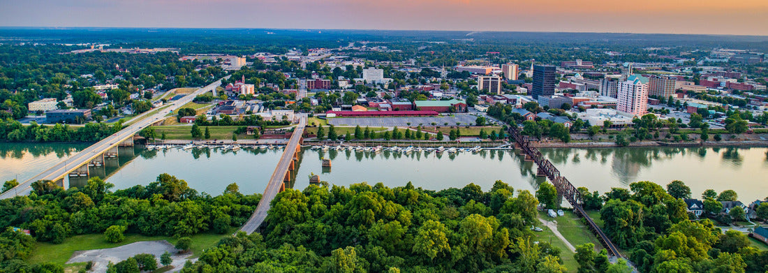 Noah Jigsaw Puzzle Augusta, Georgia, USA Downtown Skyline Aerial along the Savannah River panorama 1000 pieces