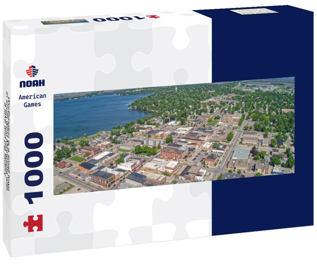 Worthington is a small town in south west Minnesota with a lake and pig factory 1000pc Panoramic Puzzle