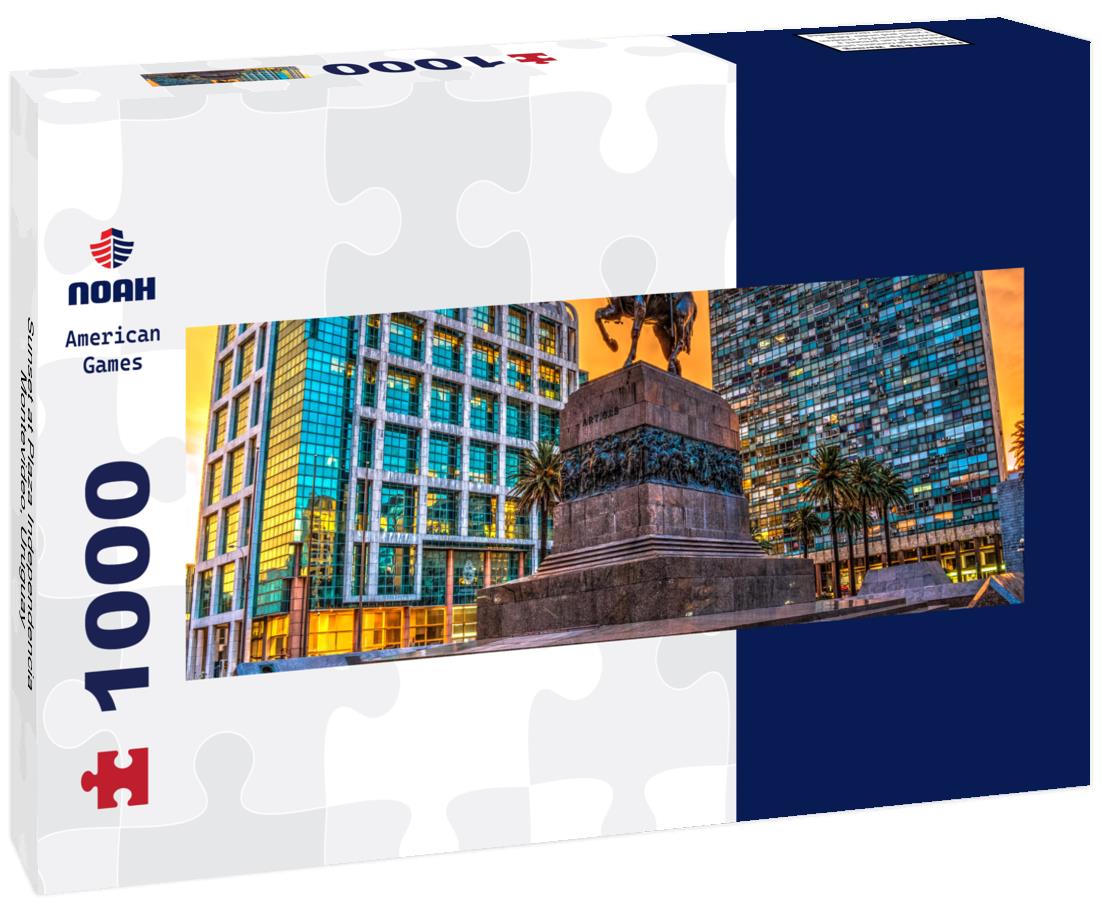 Sunset at Plaza Independencia, Montevideo, Uruguay 1000pc Panoramic Puzzle