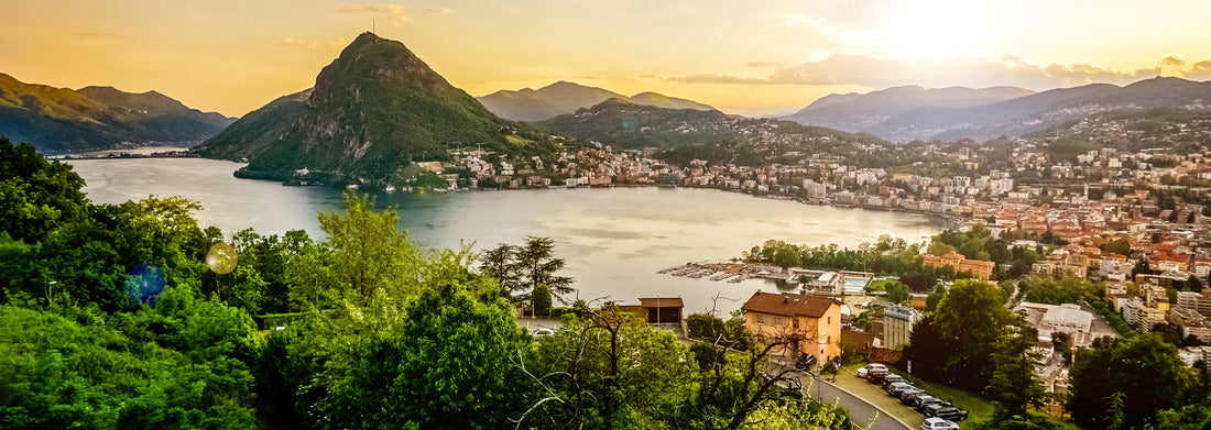 Noah Jigsaw Puzzle View over Lugano and Lugano Lake, Switzerland panorama 1000 pieces