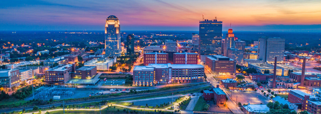Winston-Salem North Carolina NC Skyline Aerial 1000pc Panoramic Puzzle